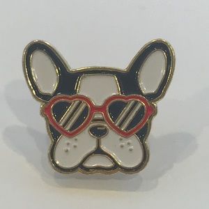 Frenchie French Bulldog & Ciao Haters pin set pink